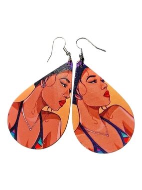 Unique Teardrop Portrait Earrings